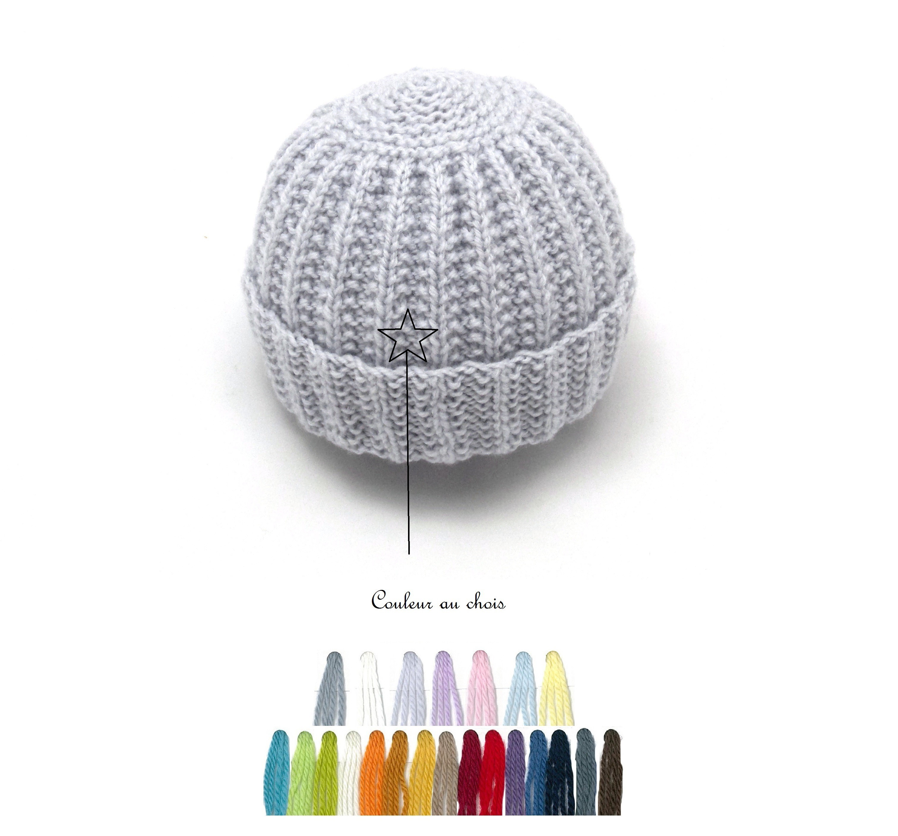Bonnet Tricoté Main Par Des Mamies bonnet rond bébé au choix tricoté à la main en 100% laine mérinos