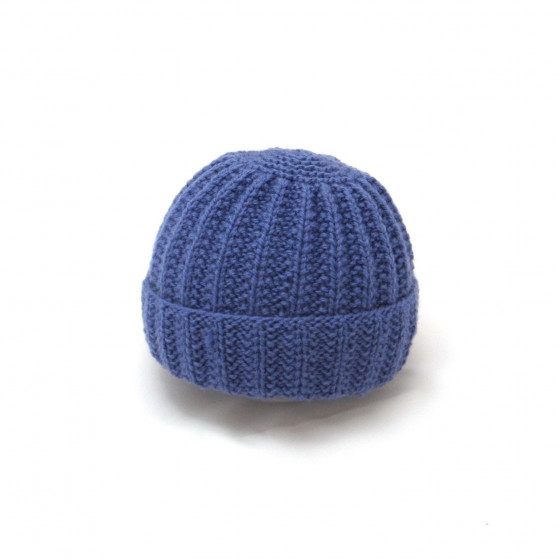 Bonnet rond bébé laine indigo