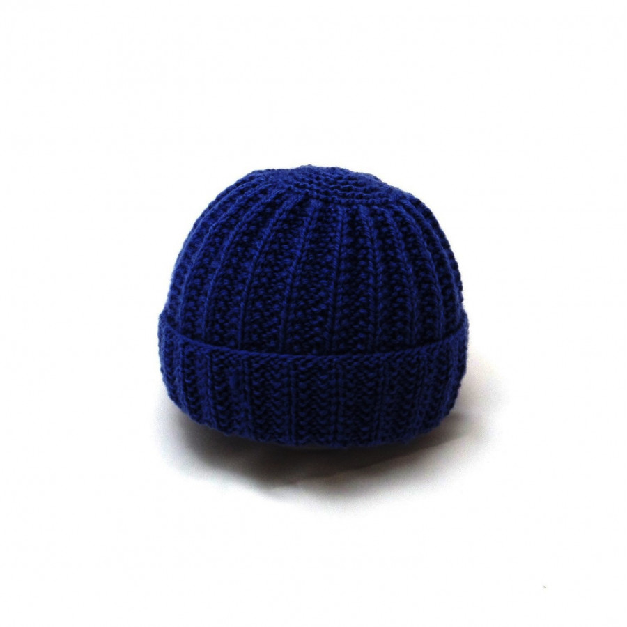 Bonnet rond bébé laine bleu marine
